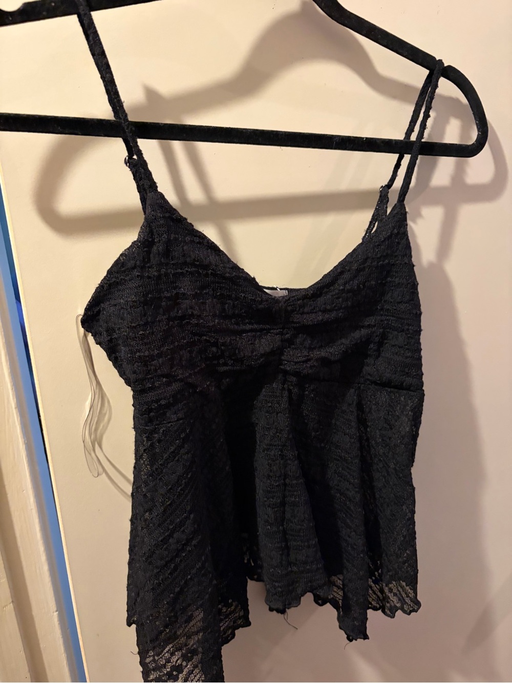 Women's Black Lace Peplum Tank Top